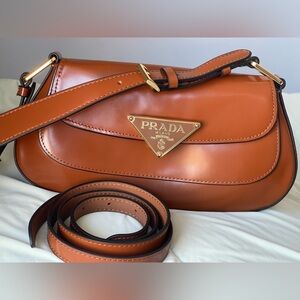 Prada Tan Leather Crossbody Bag